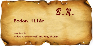 Bodon Milán névjegykártya