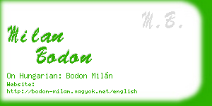 milan bodon business card